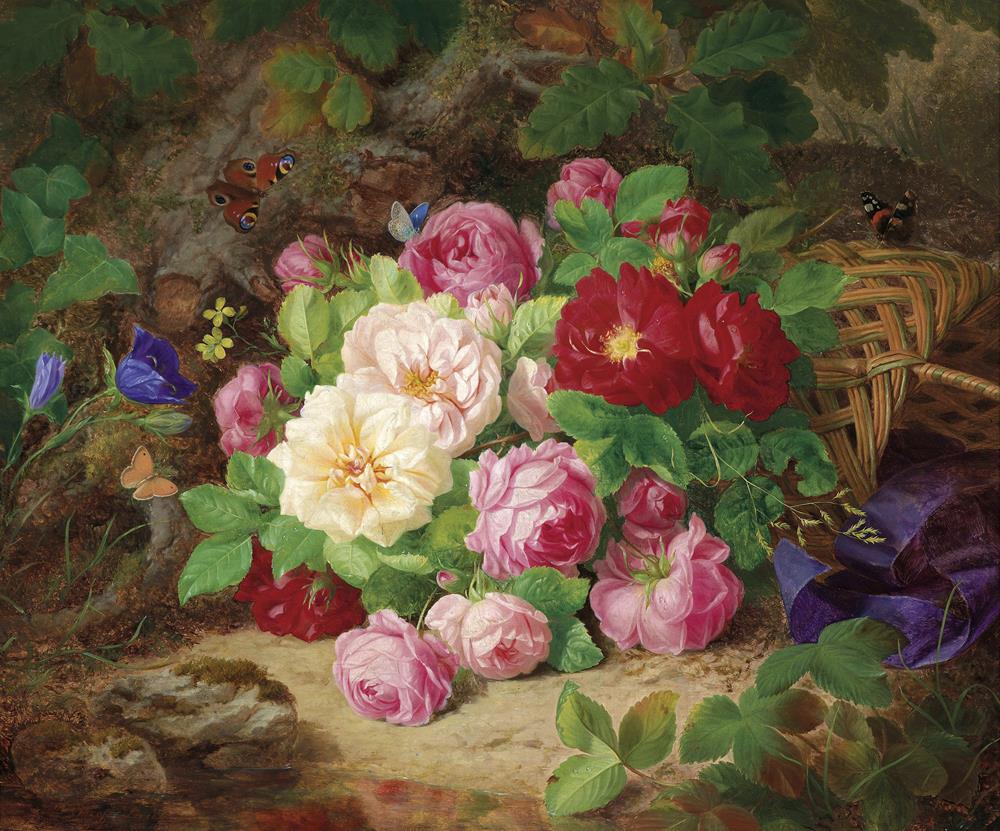 Цветочная композиция с бабочками